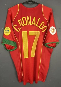 RETRO REPLICA RONALDO MEN PORTUGAL 2004/2006 FOOTBALL SOCCER SHIRT SIZE L LARGE - Picture 1 of 17
