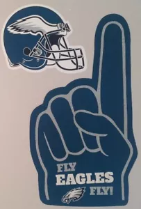 Casco Eagles NFL FATHEAD Fan Finger 18,5" x 10" grafica da parete e squadra 8" x 6,5" - Foto 1 di 1