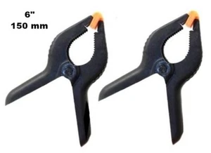 SET DI 2 MORSETTI MORSETTO STRETTOIO PINZA A MOLLA IN PLASTICA da 6" 150 mm 2 pz - Foto 1 di 3
