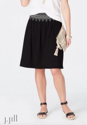 J. Jill ~ XL ~ NUEVO Elegante Falda Tejida Bordada Cintura Calada ~ Nueva con Etiquetas (1M16) Foto 1 de 4