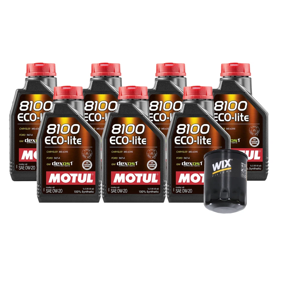 Kit de cambio de aceite de motor filtro Wix 7L Motul 8100 ECO-LITE 0W20 API SP-RC para Subaru Foto 1 de 1