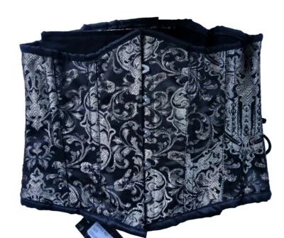 BURLESKA Steel Boned ☆GOLD☆ Brocade Corset Womens Underbust  Burlesque 28  - Image 1 of 4