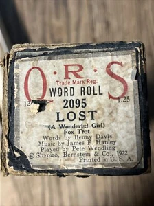 QRS Giocatore Rotolo Pianoforte Rullo Parole Perso (A Wonderful Girl) 2095 Fox Trot Wendling - Foto 1 di 2