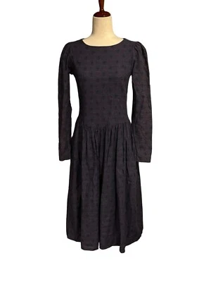 Vestido Vintage LAURA ASHLEY M 10 Azul Floral Grt Britain Cottage Core Minimalista Foto 1 de 4