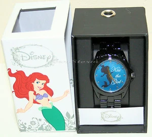 Disney Kleine Meerjungfrau Damenuhr ARIEL KISS THE GIRL Silhouette Metallband NEU - Bild 1 von 3