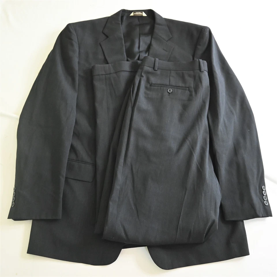 Pronto Uomo 44L X-Long 36x34 Gray 100% Wool Mens Jacket Pants Suit - Image 1 of 4