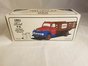 1951 Ford F-6 Full Rack Stake Truck - USA Gasoline - First Gear 1:34 18-2136 - Picture 1 of 3