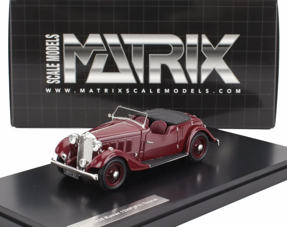 ROVER 12hp (P1) TOURER CABRIOLET bordeaux de 1934 au 1/43 de Matrix MX41706-132 - Photo 1/2