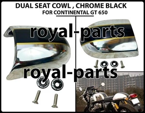 "DUAL SEAT COWL, CHROME BLACK" FIT FOR ROYAL ENFIELD CONTINENTAL GT 650 - Picture 1 of 10