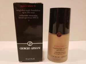 Giorgio Armani~Power Fabric+Weightless Matte Foundation ~ SPF25~#2 ~ 1oz - 1/25 - Picture 1 of 1