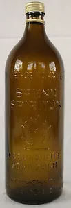 Flasche alte Antik Glas Brenn Spiritus Feuergefährlich Feuer Flamme DDR Braun - Bild 1 von 2
