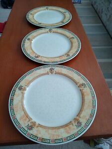 STAFFORDSHIRE TABLEWARE BALUSTRADE 3 X 26.5 CM DINNER PLATES GOOD USED CONDITION