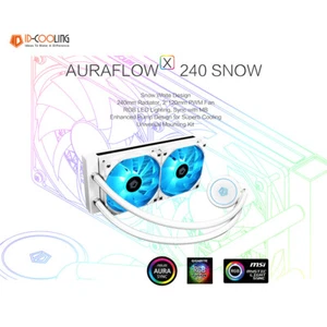 Liquid CPU Cooler White 240mm RGB AURA All-In-One Water Cooling Radiator System - Picture 1 of 12