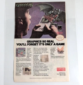 1990 Gargoyle's Quest Game Boy Werbung laminiert - Vintage Capcom Sammlerstück - Bild 1 von 5