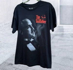 T-shirt manica corta nera stampa grafica The Godfather Marlon Brando -taglia large - Foto 1 di 5