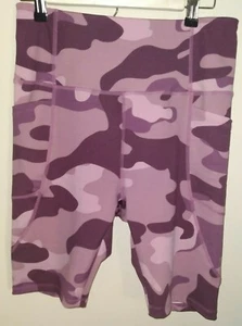 TKO Technical Knockout High Waist Biker Shorts Graphic MAROON CAMO Size L - Picture 1 of 3
