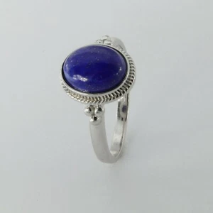 Talla 7 1/2 - Talla 7.5 - Anillo Lapislázuli Azul Ovalado - PLATA ESTERLINA 925 #27 - Imagen 1 de 4
