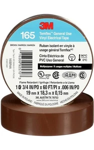 2 Pack Temflex 165 Solvent-Free Vinyl Electrical Tape: 3/4 in. x 60 ft. (Brown) - Picture 1 of 3