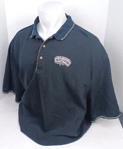 Antigua San Antonio Spurs Polo Shirt Mens XXL Black Short Sleeve Logo NBA - Picture 1 of 10