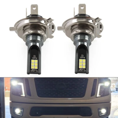 PairH4 LED Headlight High Low Beam Bulb White Light Lamp Headlamp Bulbs - Image 1 of 4