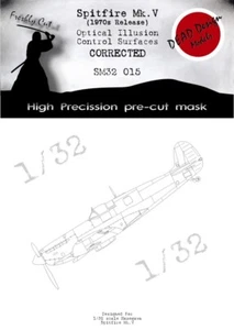 Spitfire Mk.V (1970s) Control Surfaces Mask for 1/32 Hasegawa - DEAD SM32015 - Picture 1 of 2