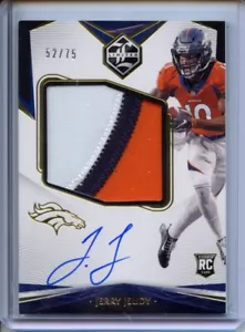 Panini Limited Jerry Jeudy ROOKIE PATCH AUTO On Card SSP - Picture 1 of 2