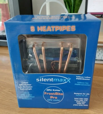 Silentmaxx Frostbite Pro CPU Cooler Socket 775 1366 AM2 754 939 940 - Image 1 of 4