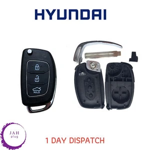 REMOTE FLIP CAR KEY FOB CASE SHELL 3 BUTTON FOR HYUNDAI I10 I20 I40 IX35 SANTA - Picture 1 of 10