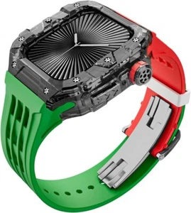 Lujosa funda transparente resistente + correa para Apple Watch Series 10 (2024) bandas de 46 mm - Imagen 1 de 67