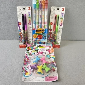 Smencils Scented Pencils #2 Lead, Colour Scent Felt Pens Scented Unicorn Erasers - Picture 1 of 8