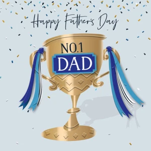 Feliz Día del Padre No.1 Trofeo Papá Lujo Lámina Tarjeta de Felicitación - Fotos parlantes - Imagen 1 de 2
