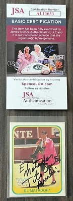 1991 Merlin WWF #65 El Matador/Tito Santana Autograph (JSA Cert.) Seltene Karte - Bild 1 von 4