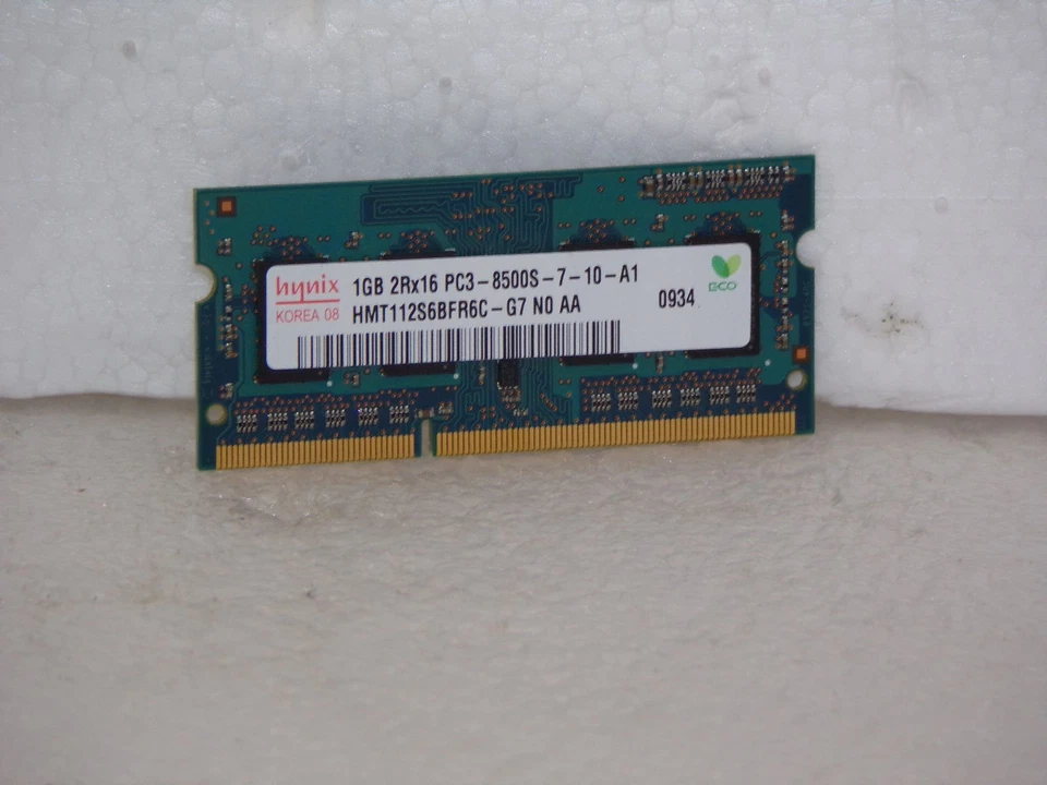 HYNIX 1GB 2Rx16 PC3-8500S-7-10-A1 HMT112S6BFR6C-G7 Laptop Memory RAM Used - Image 1 of 4