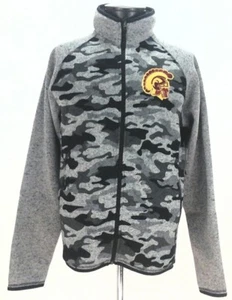 USC Trojans Univ Southern CA tarnfarbene Pulloverjacke mit durchgehendem Reißverschluss Fleece Small neu 85 $ - Bild 1 von 5
