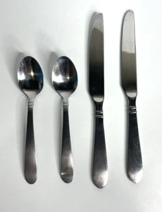 Hampton Silversmiths Stainless Flatware CONCIERTO 2 Dinner Knives & 2 Teaspoons - Picture 1 of 6