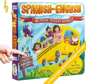 Bilingual Baby Books Spanish & English - Nursery Rhyme Books for Toddlers- B18 - Picture 1 of 7