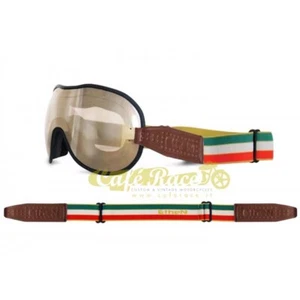 Ethen Motorradbrille Made in Italy Maske Helm Vintage mit Bronze Linse - Bild 1 von 3