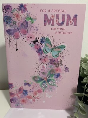 SIMON ELVIN MUM birthday card. Inserted With Loving Verse.Large Card And wrapped. Mum.