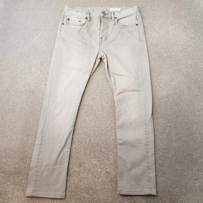 Pantalones de mezclilla ajustados All Saints para hombre 30x27 gris cigarrillo lavado claro W30 L27 Foto 1 de 4