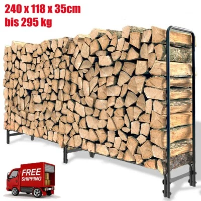 Firewood Shelf XXL Firewood Stand Outdoor Wood Storage Firewood Shelf Heavy Duty - Image 1 of 4