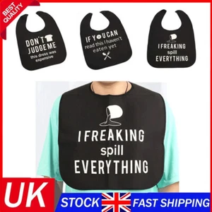 Adult Funny Bib Disabled Feeding Bibs Reusable Senior Eating Apron Gift - Picture 1 of 8
