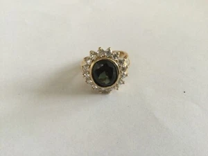 Schöner Topasring grün 925 Silber vergoldet Gr. 18 - Bild 1 von 4