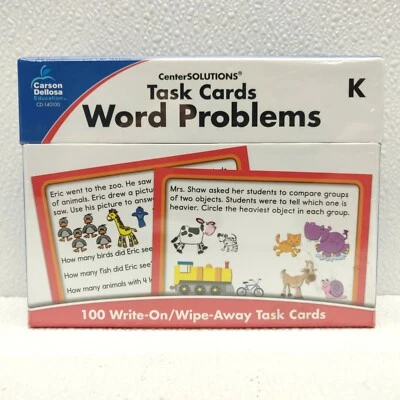 Center Solutions Task Cards Word Problems Grade K Card Game NEW SEALED - Image 1 of 4