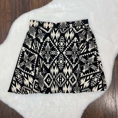 PINK Skater Skirt Small Black Ivory Aztec Southwest Stretch Victoria's Secret - Image 1 of 4