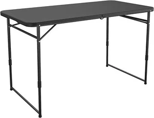 4' Portable Indoor/Outdoor Camping Folding Utility Table Desk Adjustable Height - Picture 1 of 8