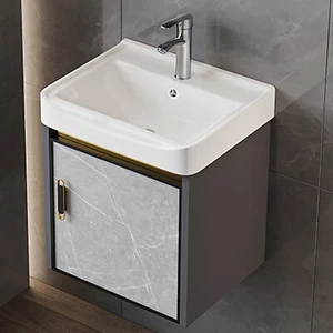 Wall Mounted Bathroom Vanity Cabinet Ceramic Sink Combo Drain with Drawers New - Picture 1 of 8