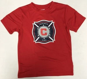Chicago Fire FC Football Club MLS Boy's Soccer Red Dri Fit T-Shirt - Picture 1 of 3