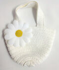 White Straw Bag Purse with Daisy made for 18" American Girl Doll Clothes