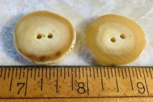 Pair of Genuine Antler Buttons ~30mm - Picture 1 of 2