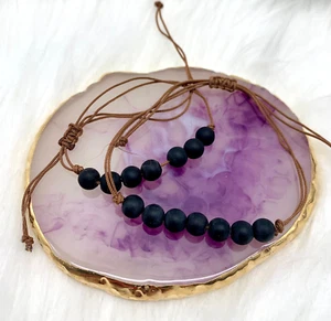 Obsidian Armband Mineralien Chakra Schmuck Edelstein Heilstein Kristall Schutz - Bild 1 von 4
